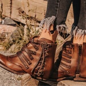 Freebird Black Leather Ankle Boots